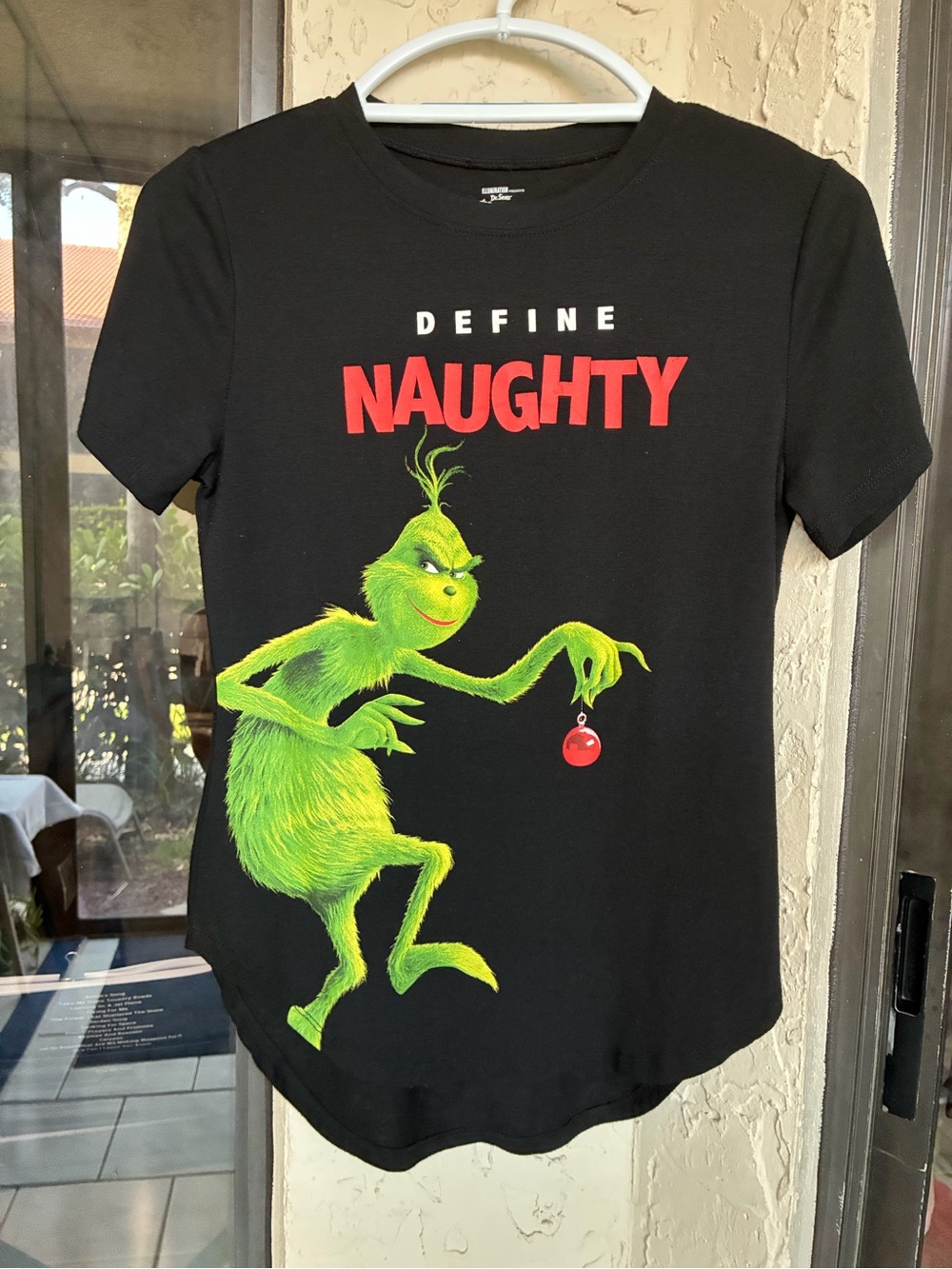 Graphic Grinch "Define Naughty" Short Sleeve Tee - Black